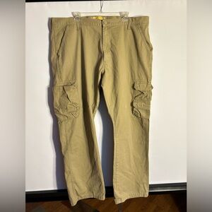 WRANGLER CARGO TAN KHAKI MENS PANTS 100% COTTON 42x30